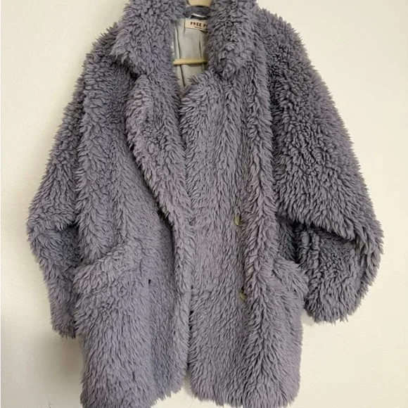 Free People Soft Gray Teddy Jacket - Picture 2 of 5